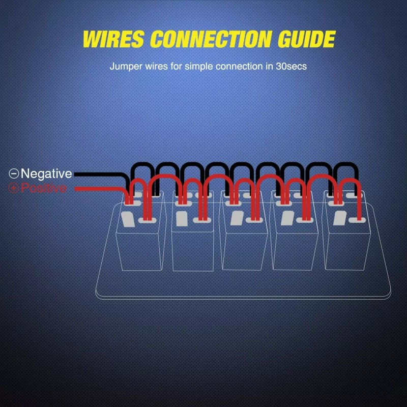 Nilight Aluminum Rocker Switch Panel Toggle Dash 5 Pin for