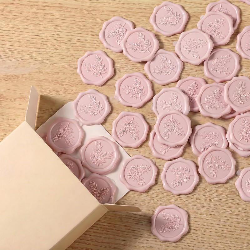 72 Pcs Wax Seal Stickers Flower Rose Envelope Stickers, Light