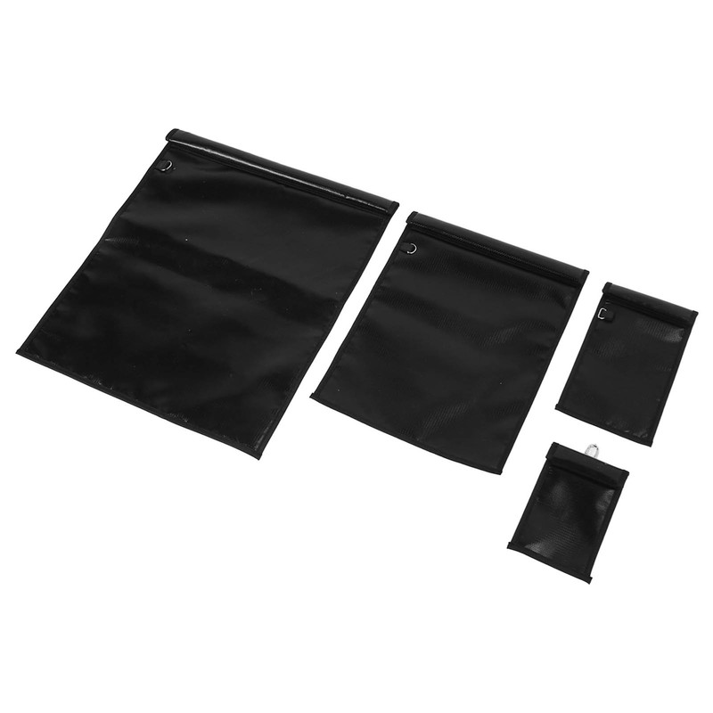 4Pcs Faraday Bag Black Portable Fireproof Waterproof Safe Reliable Faraday