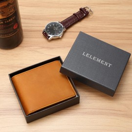 Leather Wallets for Men | Bifold Wallets | RFID Blocking | ID Wallet | Thoughtful Gift for dad | Brown Wallet