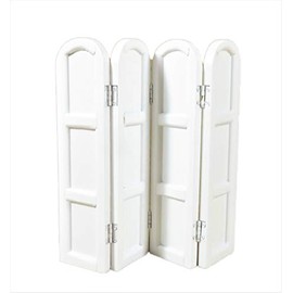 Melody Jane Dolls House White Panel 4 Fold Dressing Screen Room Divider Bedroom Furniture