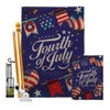 Breeze Decor Celebrate Independence Day Burlap Garden House Flag-Kit Patriotic