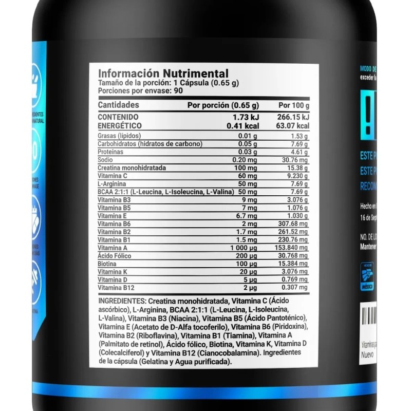 Vitaminas Para Hombre Multivitamínico 90 Cápsulas B Life
