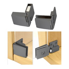 TEYOUQU 4 Piece Glass Door Hinges for cabinets Glass Shower Door Hinges Black 3-5mm/0.11-0.19inches Replacement Hardware
