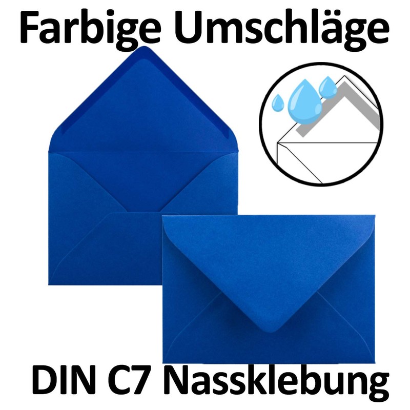FarbenFroh® Envelope with Pointed Flap, DIN C7, Wet Seal, Small