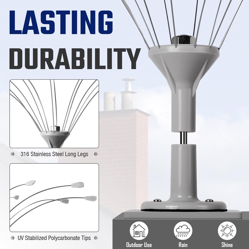 Salcod Bird Deterrent Outdoor 360° Wind-Powered Spinning Device, Stainless Steel