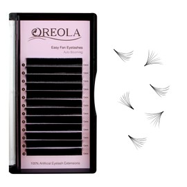 Oreola Volume Lashes 0.07C Curl 13 mm, Automatic Fast Blooming Natural Black Artificial Simple Fan Eyelashes, 1 Second Fan Eyelashes, Cluster Silk Eyelashes for Professional Use