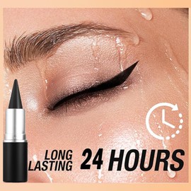 Dulele 2 Colors Black Gel Eyeliner Pencil, Coffee & Black Eyeliner Cream Waterproof Crayon Eye Liner Pen, Smokey Eyeshadow Stick & Face Paint Stick Makeup