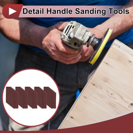 HEROFFIX 51 Pcs Sanding Discs Wet Dry Waterproof Micro Zip Detail Sander Hook & Loop Sandpaper for Woodworking 1.18"x3.54" 1500 Grit Red Aluminum Oxide