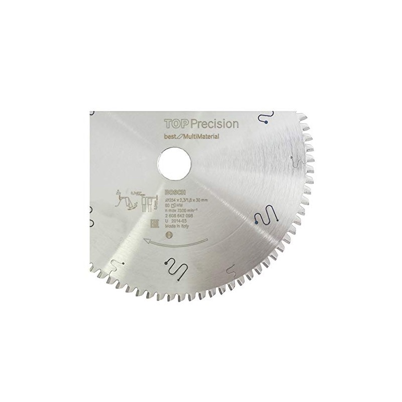 Bosch 2608642098 BSMUB 80 Tooth Top Precision Circular Saw Blade,