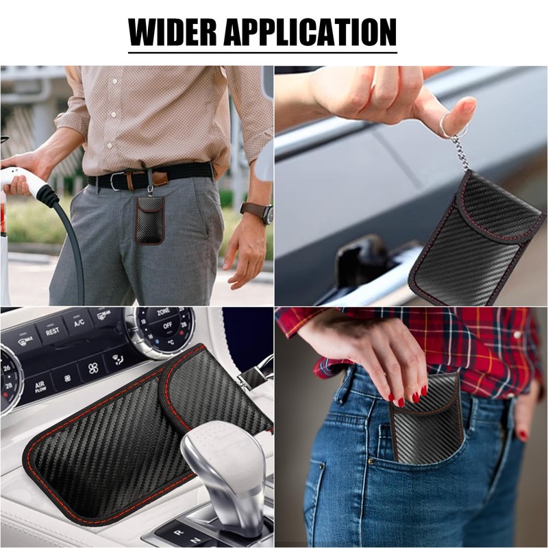 Upgraded Faraday Pouch for Car Keys (2 Pack) with Large