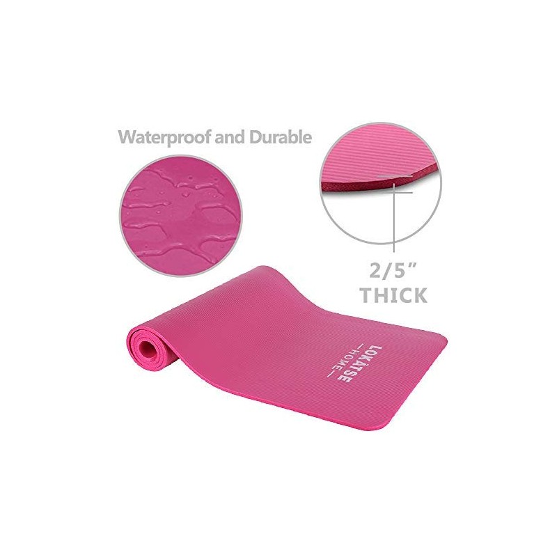 LOKATSE HOME All Purpose Thick Yoga Mat with Carrying Strap