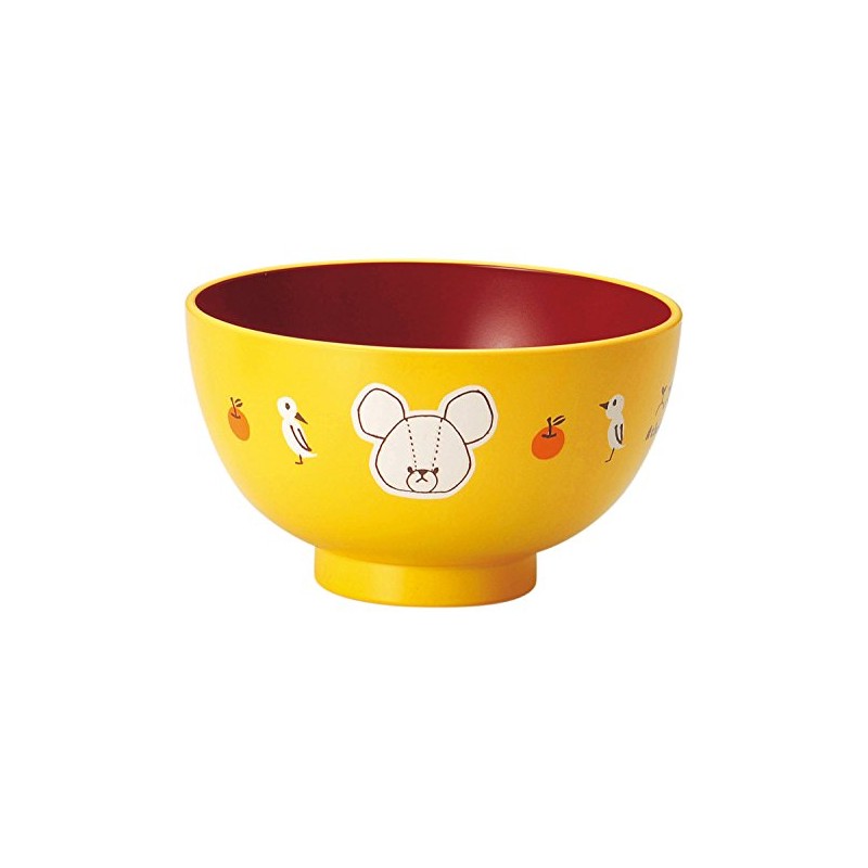Kaneshotouki 799138 Kuma no Kokko Nuri Soup Bowl, Medium, Orange
