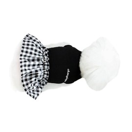 Dog Clothing, Checkered Pattern, Bowknot, Sleeveless, Spring, Summer, Autumn, Cute, Dress, Popular, Fashion, Small Dogs, Medium Dogs, Cats (M, Black)