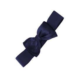Banned 1950's Elasticated Bow Rockabilly Belt - Navy Blue (Small - UK 8-14)