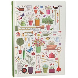 A6 Casebound Notebook - Gardening Design - 120 Pages - Ruled & Silk Ribbon - Size - 148mm x 105mm