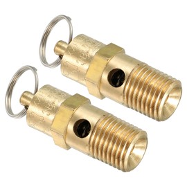 PATIKIL 1/4 Male NPT Safety Valve, 2 Pack Pressure Release Valve Air Release Valve for Air Compressor, 200 PSI Set Pressure