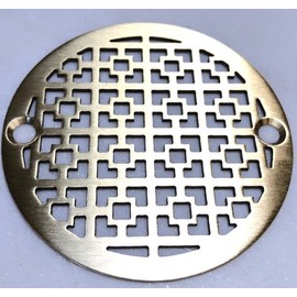 Designer Drains 3.25" Round Shower Drain Cover – Geometric Squares No.1 | Premium Replacement for Oatey & Sioux Chief | Modern Stainless Steel Bathroom Upgrade