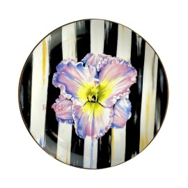 MacKenzie-Childs MacKenzie Childs Thistle & Bee Courtly Stripe 8.25" Iris Dessert Plate New
