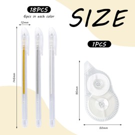 18 Highlighter-Stifte, 1-Teilige Korrekturgürtel, Weißgold Silber Gel Stift, Student Marker Stift, Kreativer Flash Art Pen, Multifunktionsschreibableiterpen