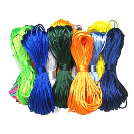 Nylon Satin Cord 1.5mm Rattail Cord 20 Bundles Silk Satin Nylon Cord Satin Rattail Cord Nylon Cord for Jewelry Chinese Knotting Cord 219 Yards Total (20PCS, 1.5MM Nylon Cord)