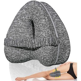 Heart Shape Knee Pillow,Leg Alignment Pillow,for Side Sleepers Hip Pain (Grey)