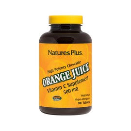 Nature's Plus Vitamin C Orange Juice 500mg, 90 Chewable Tablets