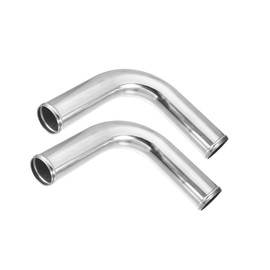 Motoforti OD 2.50" 63mm Leg Length 6" 152mm Car Aluminum Alloy Tube Intercooler Pipe 90 Degree Bend Elbow Air Intake Joiners Tubing - Pack of 2 Long-lasting