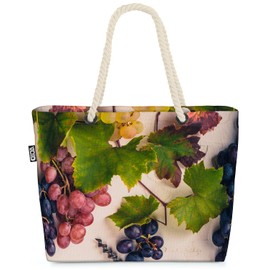 VOID Grapes Grapes Wine Beach Bag Shopper 58 x 38 x 16 cm 23L XXL Shopping Bag Travel Bag Beach Bag