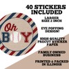 Baseball Baby Shower Stickers for Boys - 40 2" Round