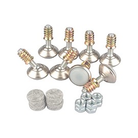 HUAYY Furniture Levelers Swivel Feet,Angle Height Adjustable(1/4-20 Nut Inserts Kits---8 Sets),Heavy Duty Leveling Legs for Table Chairs Cabinets Sofa ,with High-Density Self-Adhesive Felt Pads