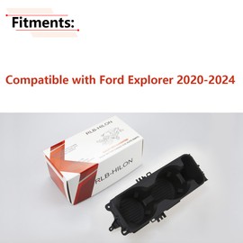 RLB-HILON Floor Center Console Cup Holder Compatible with Ford Explorer 2020 2021 2022 2023 2024 Year, for LB5Z7813562AB Without Wireless Charging Type