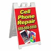 Cell Phone Repair (24" X 36") Standard A-Frame Signicade, Includes