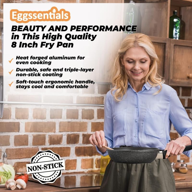 Eggssentials 2 IN 1 Egg Pan & Egg Poacher Pan,