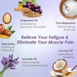 EELHOE Magnesium Cream for Sleep and Muscle Relief - Nighttime Magnesium Body Butter Soothing Lavender Magnesium for Topical Night Calming & Deep Relaxation Lotion