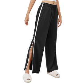 LOMON Womens Tear Away Pants Sides Full Open Sweatpants Double Slider Zip Off Post Surgery Pant with Pockets
