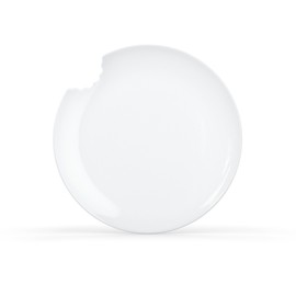 FIFTYEIGHT PRODUCTS / Tassen / Kuchenteller 2er-Set, „mit Biss" (Porzellan, Ø 20 cm, weiß, Made in Germany)