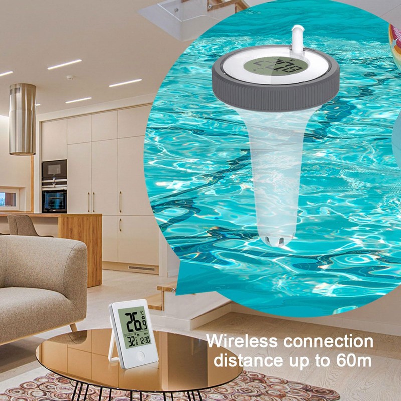 Wireless Floating Pool Thermometer, Bath Thermometer, indoor temperature with LCD