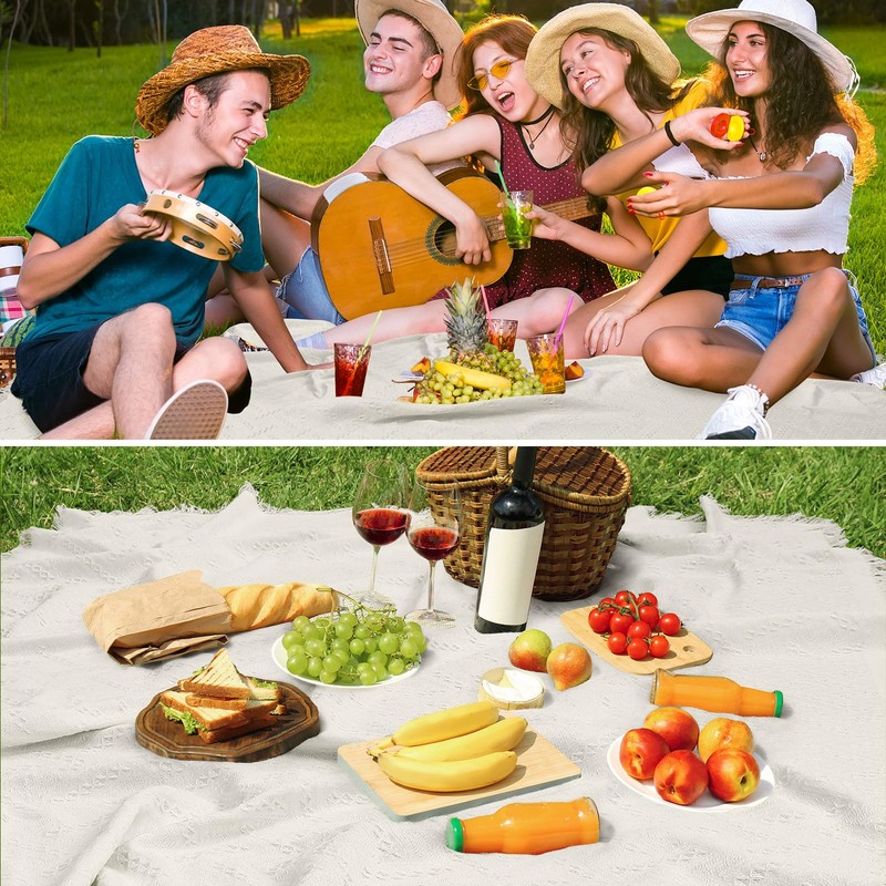 Hahafelt Extra Large Outdoor Picnic Blanket Oversize Beach Woven Cotton