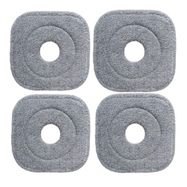 4 pcs Microfiber Mop Head Compatible with True & Tidy SPIN-800 TrueClean Mop M16 Spin Mop，Square Microfiber Mop Pads Fit for Most Square Spin M16 Mop
