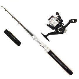 Portable Small Pen Fishing Rod and Spinning Reel Combo, 38inches Pocket Mini Fishing Kit Telescopic Fishing Pole for River Lake Reservoirs Ice and So On (Fishing Rod and Reel Combos)