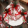 4 Pcs Christmas Bow Decor Glitter Dot Bow Ornament, Green,