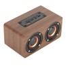 Wood Bluetooth Speaker Subwoofer FM Radio HiFi Music Clock Alarm