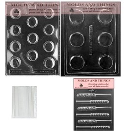 Small Peanut Butter Cup Chocolate Candy Mold, Swirl Pretzel Chocolate Mold Candy Mold, Plain Cookie Chocolate Candy Mold with Copywrited molding Instructions