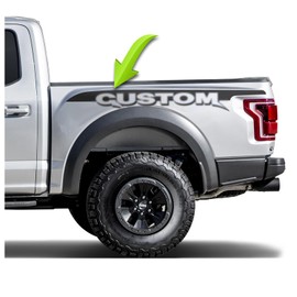 BENINI DESIGN STUDIO Bed Side Bedside Racing Stripes Graphics Splatter Vinyl Decal Kit Stickers - Compatible with Ford F150 Raptor 2017-2019 2020-2024 (Gloss Black)