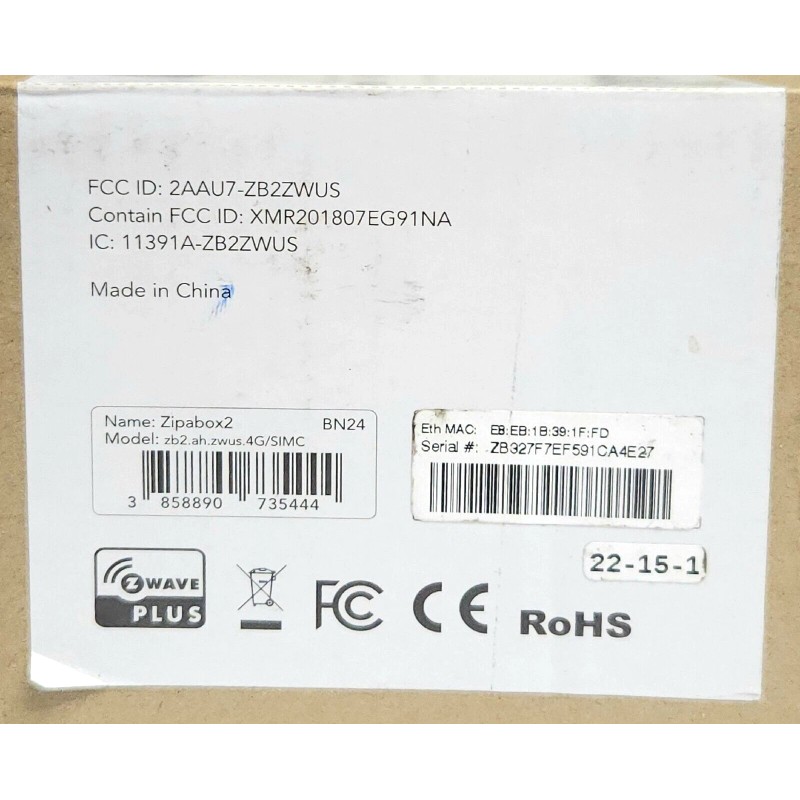ALLOY SMART HOME Zipabox2 BN24 HUB ZB2 AH ZWUS 4G