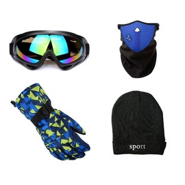 mononet Lucky Bag, Skiing, Snowboarding, Accessory Set, Beginner, Accessory Set, Accessories, Goggles, Mask, Gloves, Hat, Neck Warmer