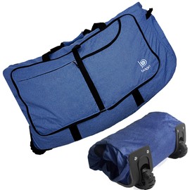 Bago Rolling Duffle Bag with Wheels - 30" 100L Foldable Weekender Bag, Waterproof Travel Duffel Bag, Heavy Duty lightWeight Duffle Bag for Traveling, Rolling Duffel Bag with Wheels (SnowDepBlue)