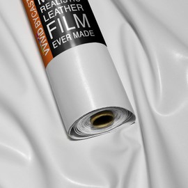 VViViD Bycast65 White Gloss Top-Grain Faux Leather Marine Vinyl Fabric (5 Foot by 54 Inch)