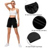 Ksmien Bermudas de algodón de punto para mujer con bolsillos